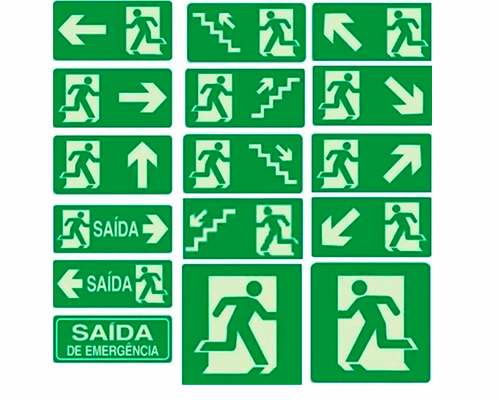 Placas PVC Luminescente para sinalização Industrial